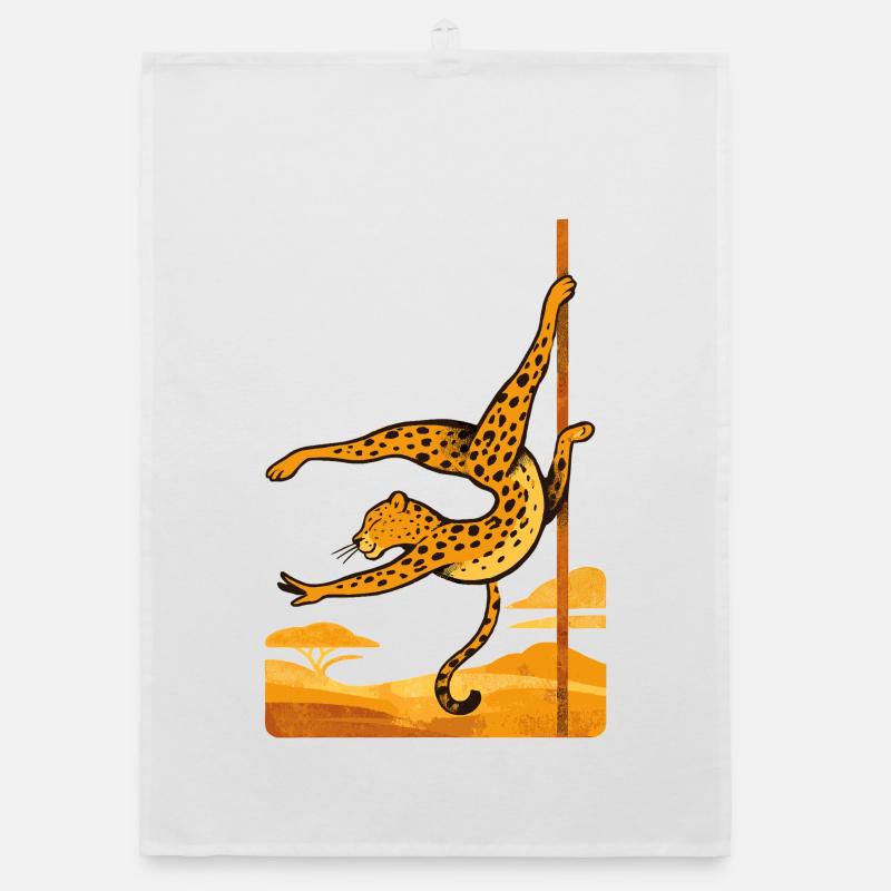 Pole Dance Leopard Pole Dancer Gift Organic dish towel