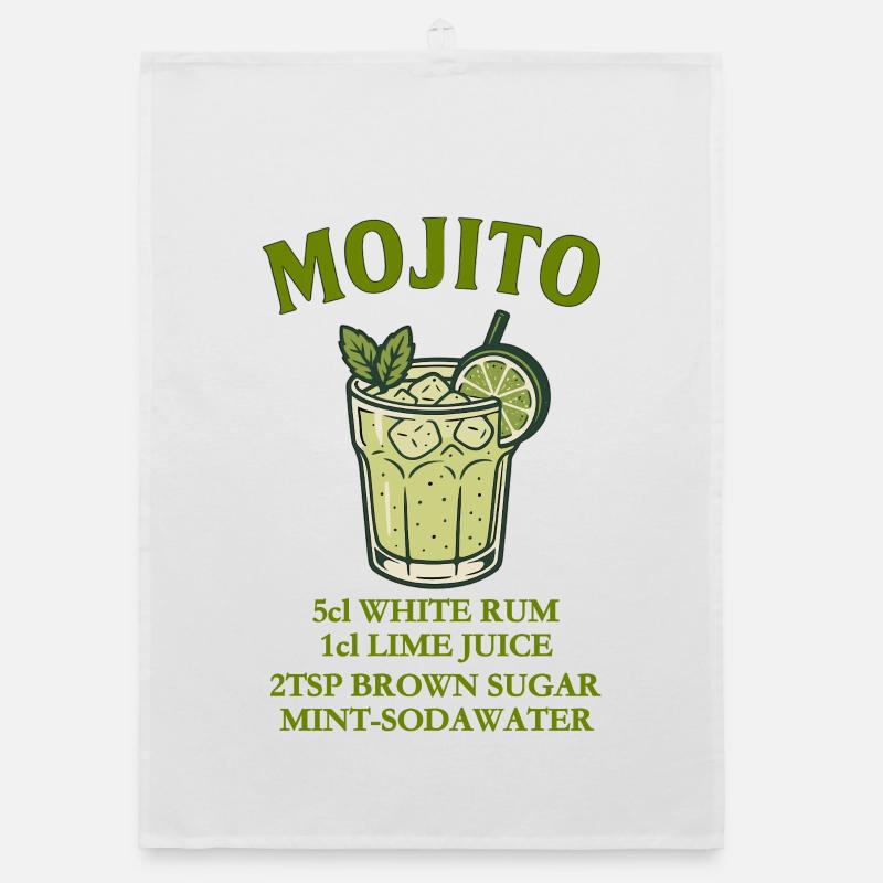 Design Mojito avec citron vert et menthe Torchon bio