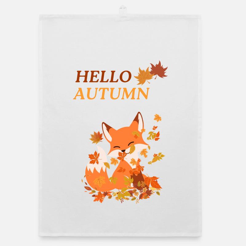 Renard espiègle avec des feuilles Torchon bio