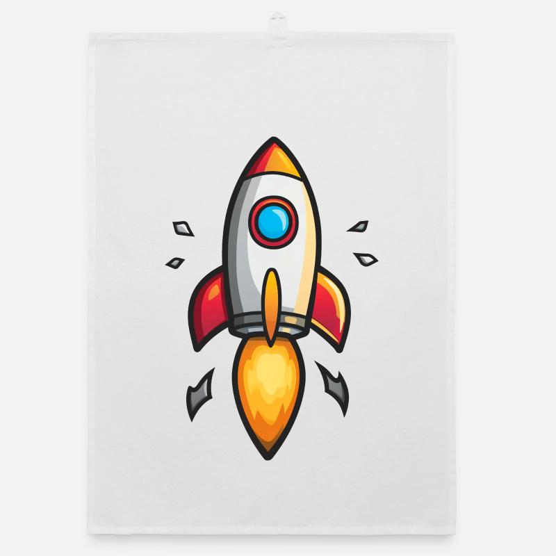 Explosion de couleur de fusée de dessin animé Torchon bio