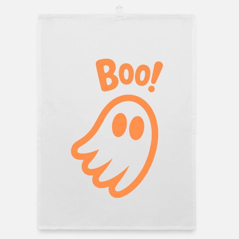 Buhruf! - Kinder süßer Geist Halloween Design Organic Geschirrtuch