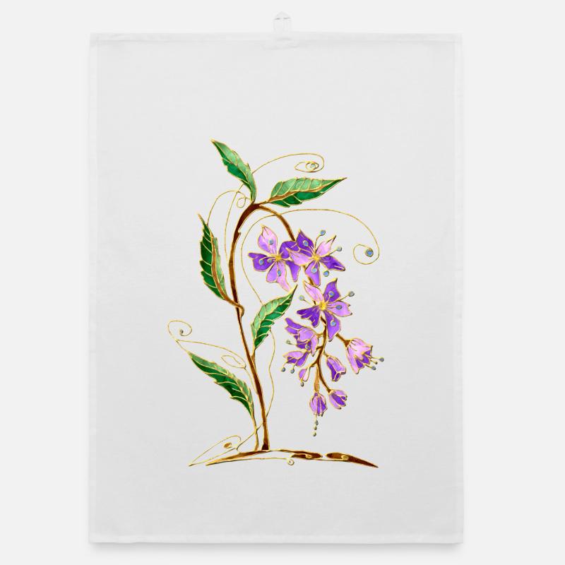 Blumen - Organic Geschirrtuch - Weiß