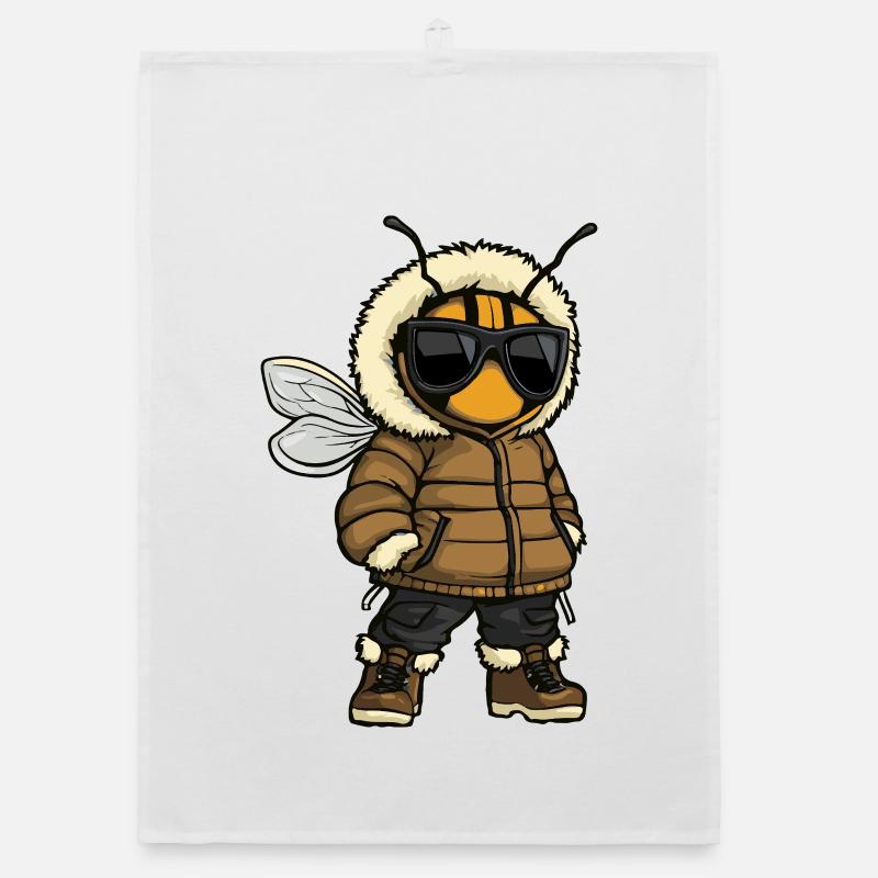 Bee Cool Winter Organic dish towel