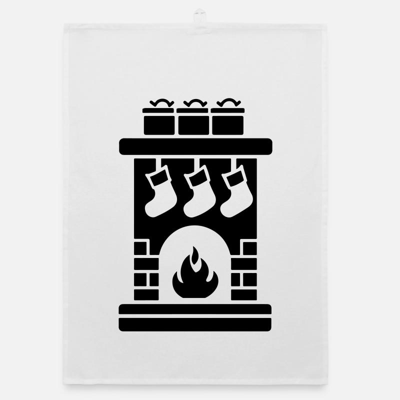 Chaussette de Noël avec cheminée Torchon bio