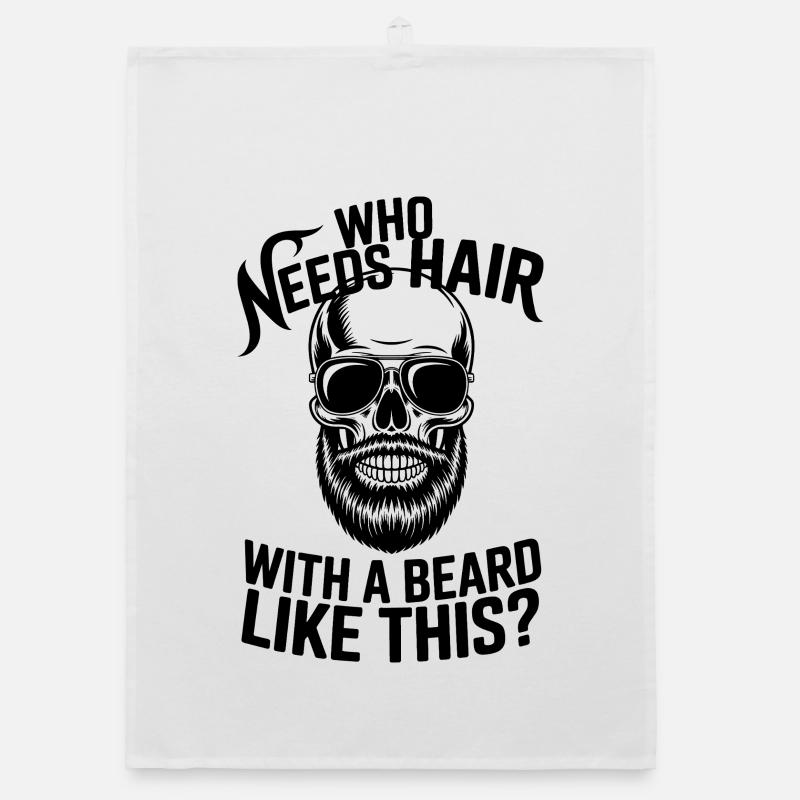 Who Needs Hair With A Beard Like This Bart Glatze Organic dish towel
