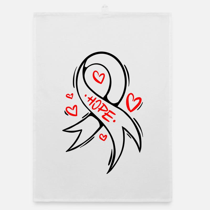 Hope Heart Cancer Loop Organic dish towel