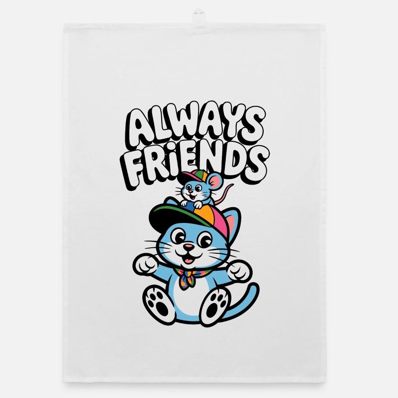 Katze und Maus Freundschaft Organic Geschirrtuch