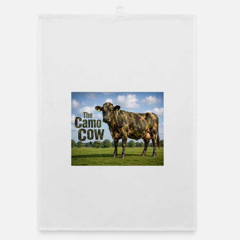 Tarnkuh auf der Wiese Organic Geschirrtuch