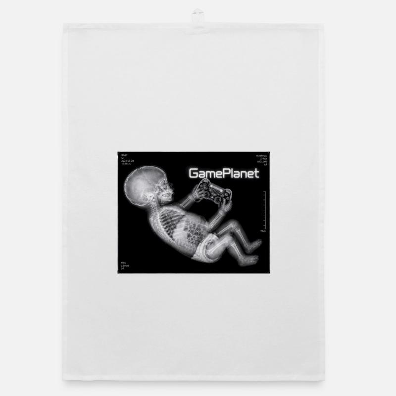 X-ray baby with game controller Organic dish towel