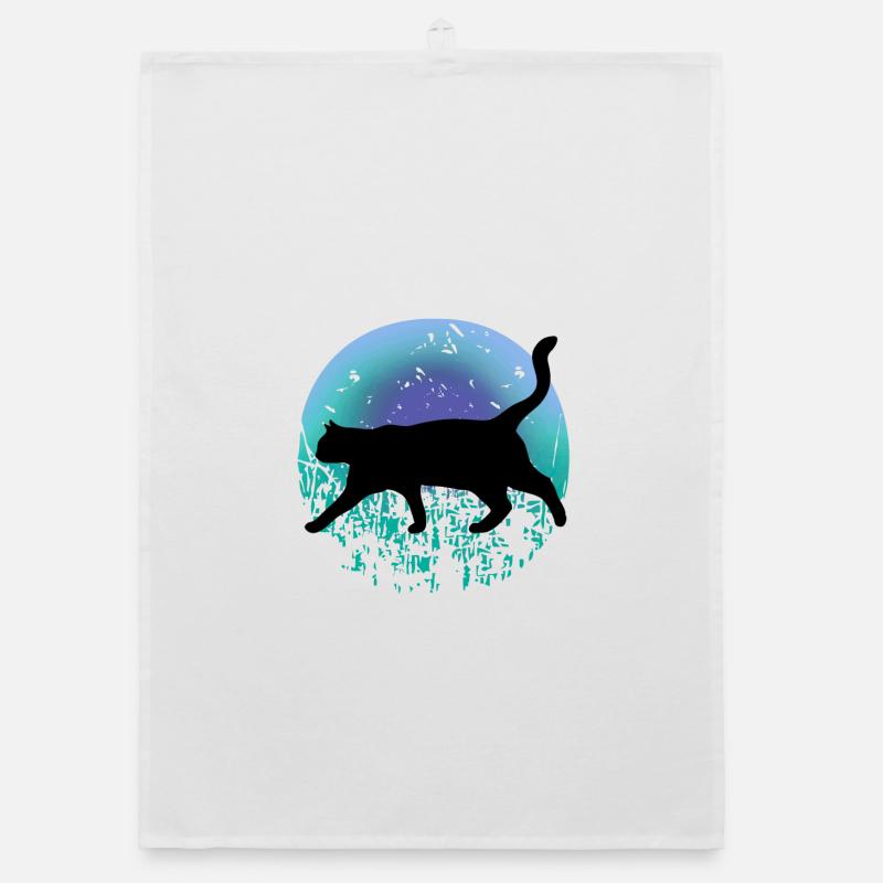 Schwarze Katze Organic Geschirrtuch