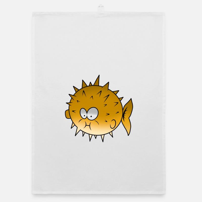 puffer fish Organic dish towel