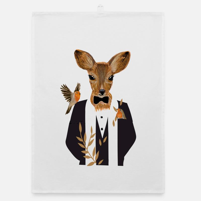 Un cerf dans un smoking noir Torchon bio