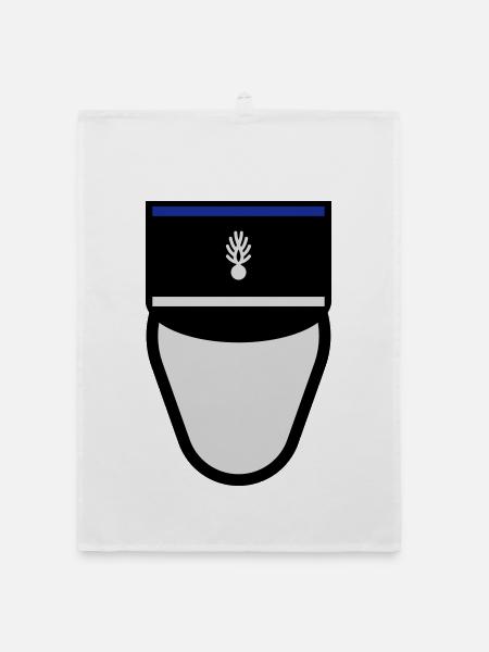 Gendarme Képi G.A. (Gendarme Auxiliaire) - Torchon bio - blanc - Devant