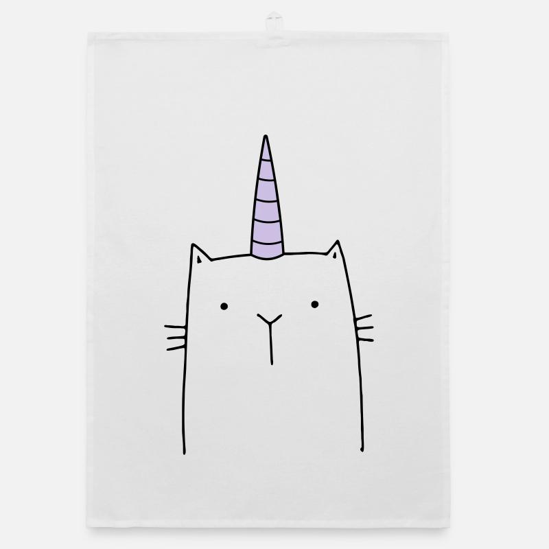 Einhorn Katze niedlich Geschenk Organic Geschirrtuch