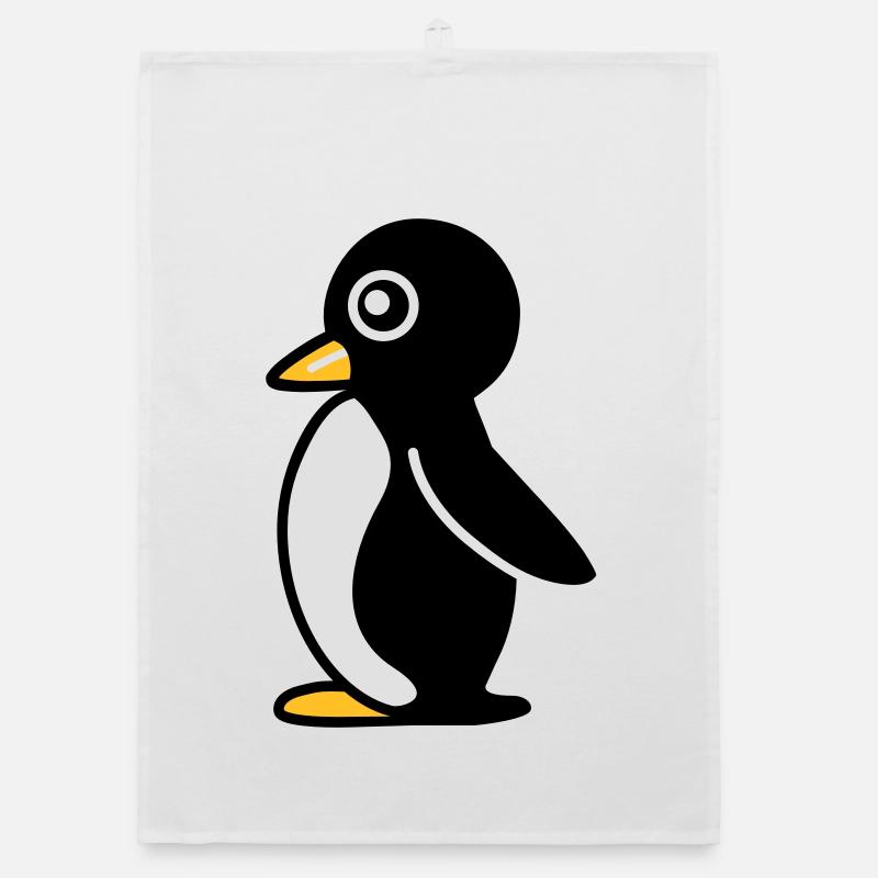 Minimalistischer Pinguin - Organic Geschirrtuch - Weiß