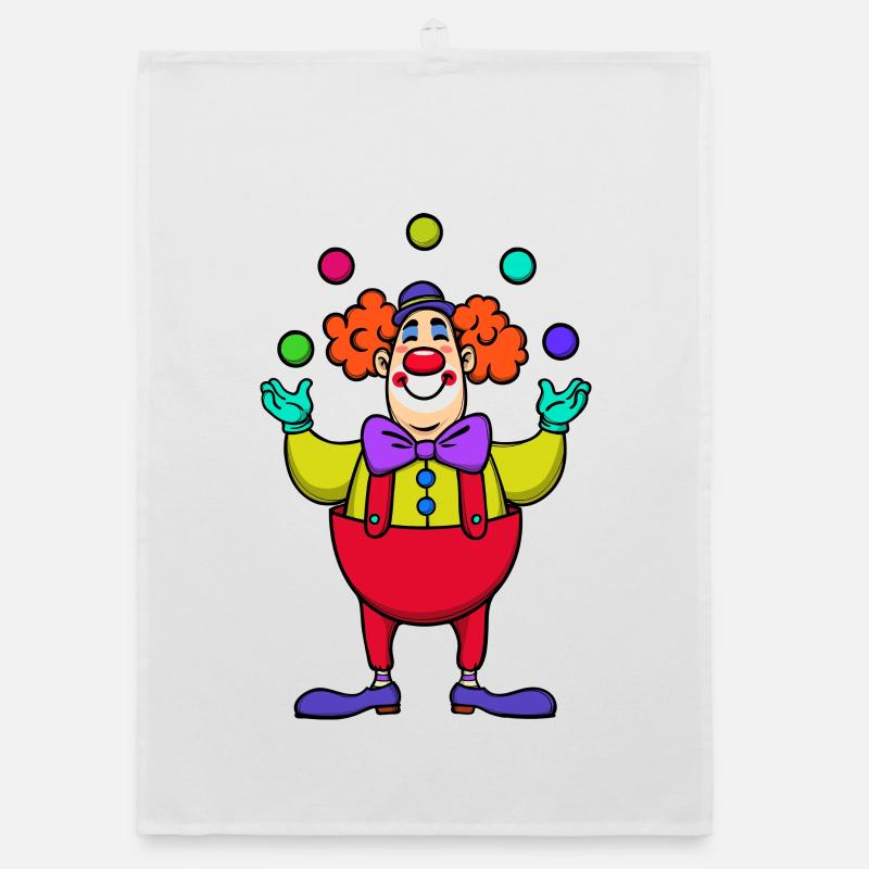 Karneval Fasching Clown - Organic Geschirrtuch - Weiß