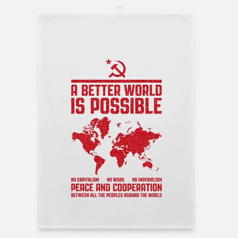 Communist world - A better world is possible Organic dish towel