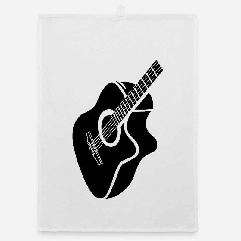 schwarze Gitarre Organic Geschirrtuch