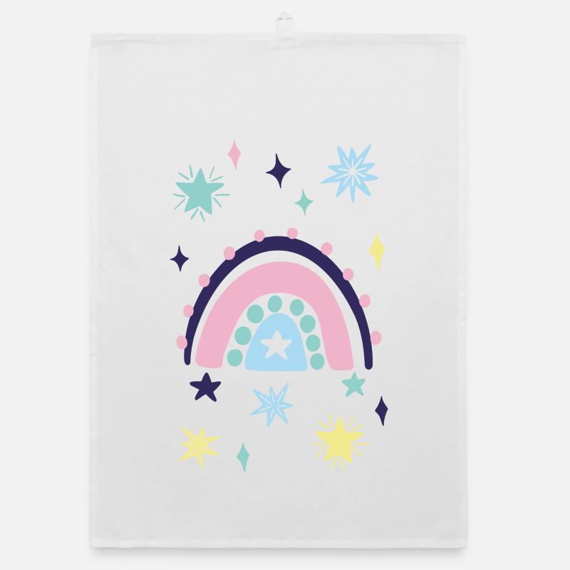 Pastellstern Regenbogen Organic Geschirrtuch