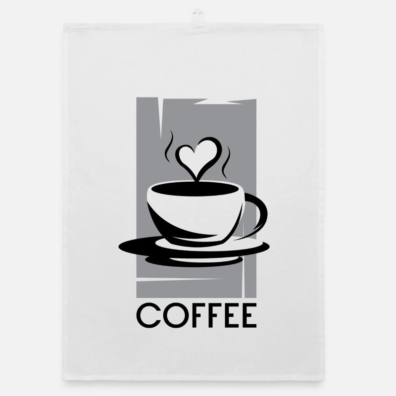 coffee café coffee symbol heart love relaxation Organic dish towel