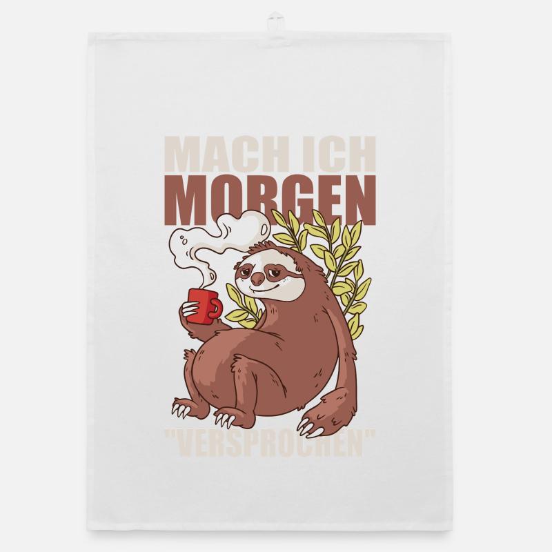 Mach Ich Morgen Versprochen Ironie Sarkasmus Organic Geschirrtuch