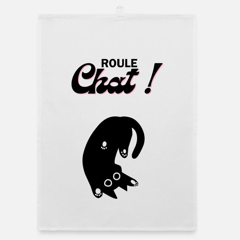 Chat en roue libre ! Torchon bio