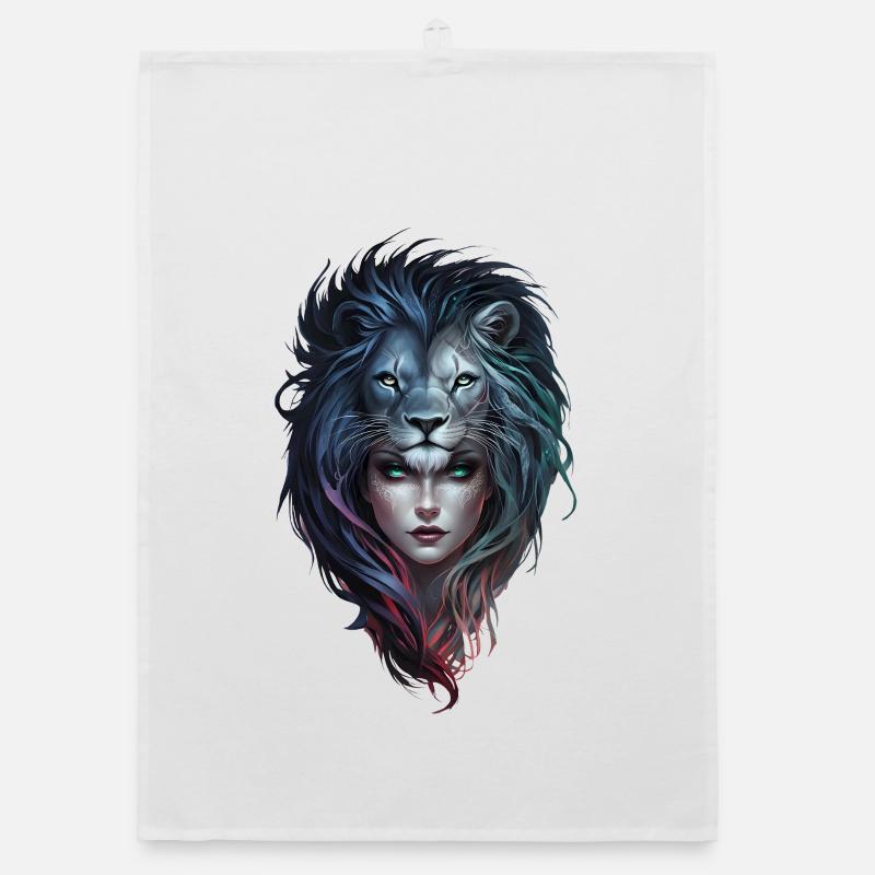 Cœur de lion et force féminine Torchon bio