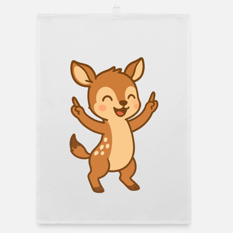 Bébé cerf dansant Torchon bio