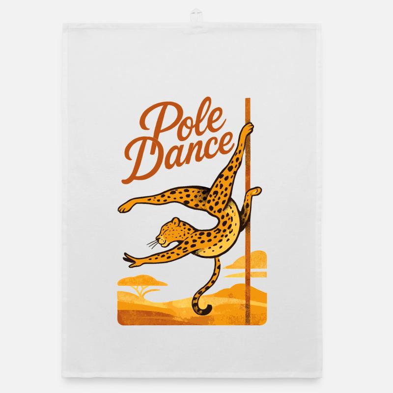 Pole Dance Leopard Pole Dancer Gift Organic dish towel