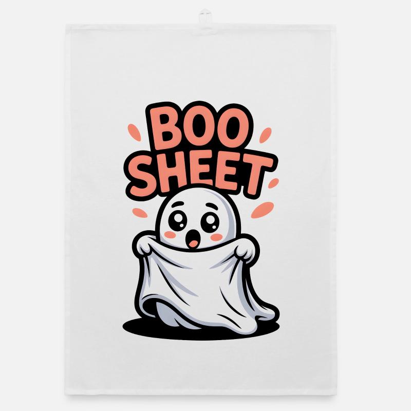 Terribly sweet ghost graphics Organic dish towel