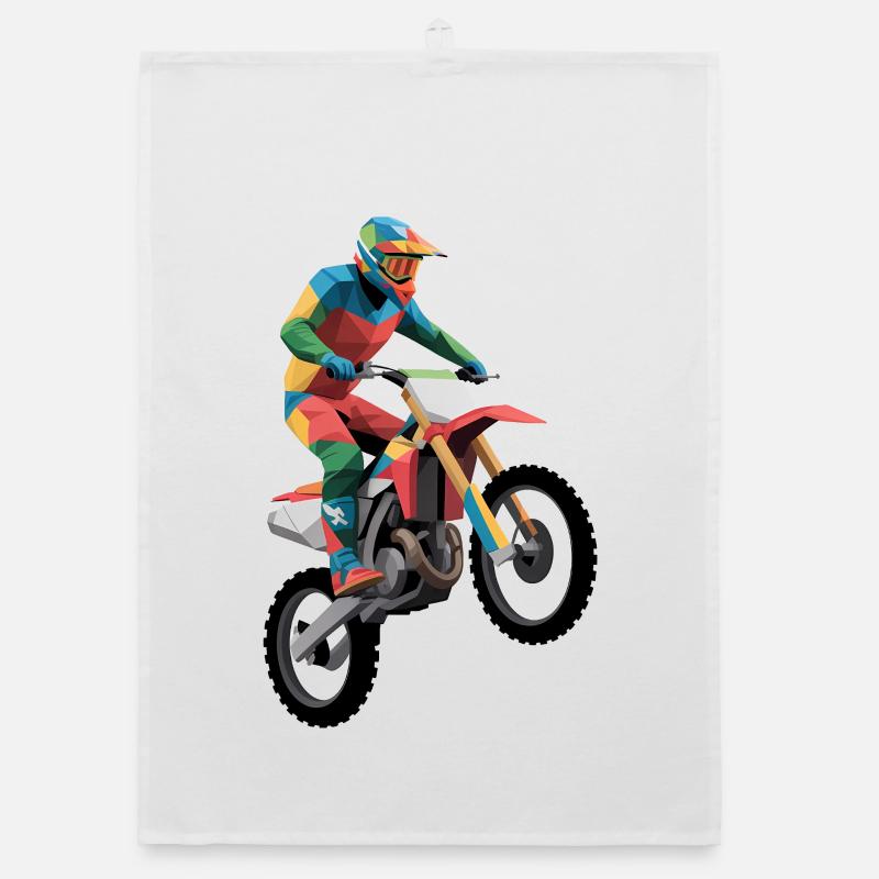 Motocross - Cool Motorcycle Logo Organic dish towel