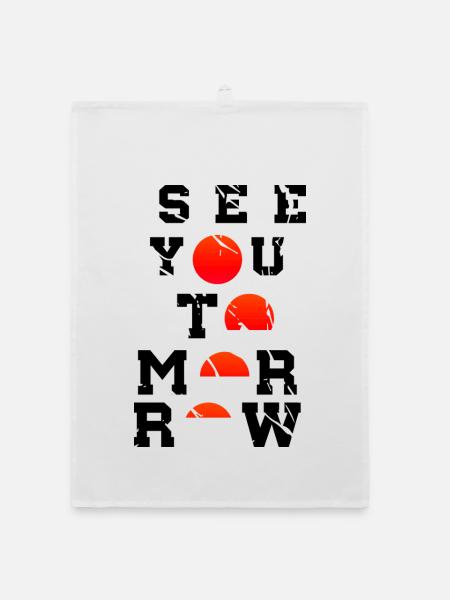 See You Tomorrow Inspiration Art Japon - Torchon bio - blanc - Devant