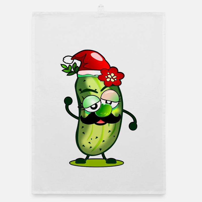 PICKLES CHRISTMAS SANTA Organic dish towel