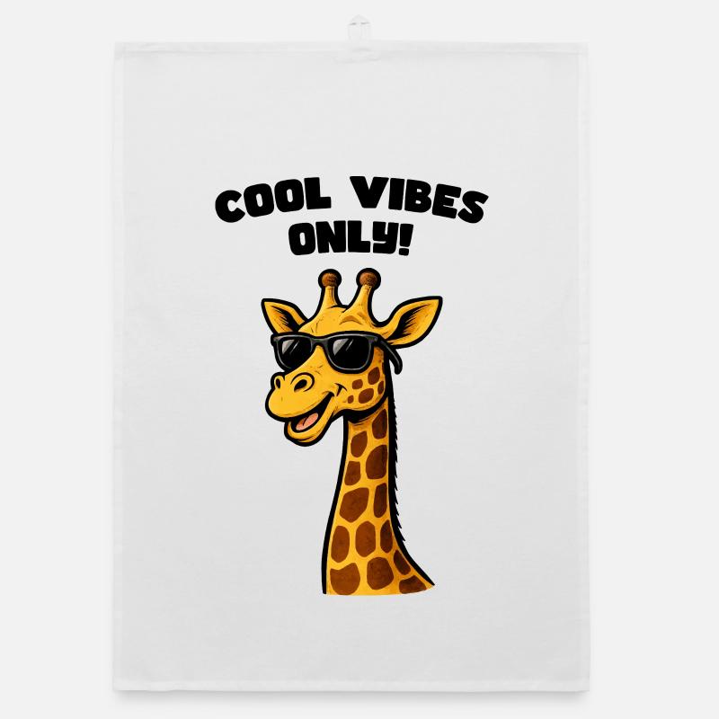 Girafe avec lunettes de soleil dessin animé Torchon bio