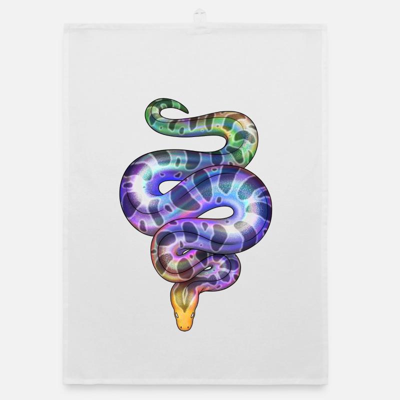 Regenbogen Neon Schlange Organic Geschirrtuch