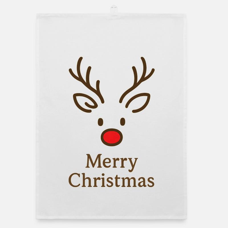 Cerf Rudolph Joyeux Noël doux Torchon bio