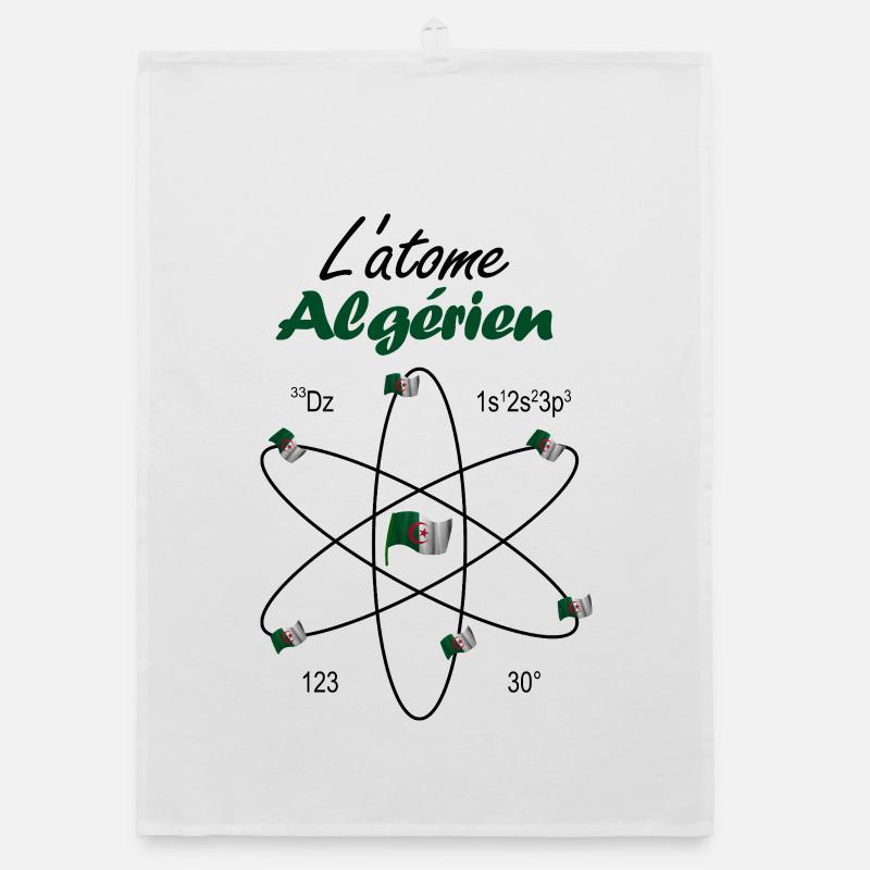 One Two Three Viva L'Algerie Drapeau et Fierté Torchon bio