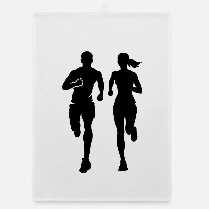 Marathonläufer Team Silhouette Marathon Organic Geschirrtuch