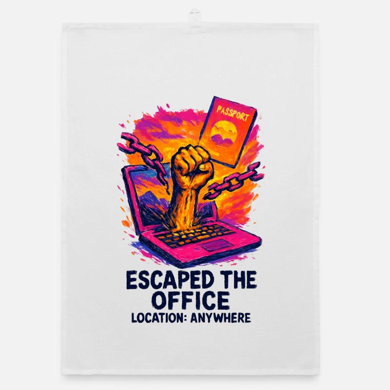 Telecommuting - Escape from the office Organic dish towel