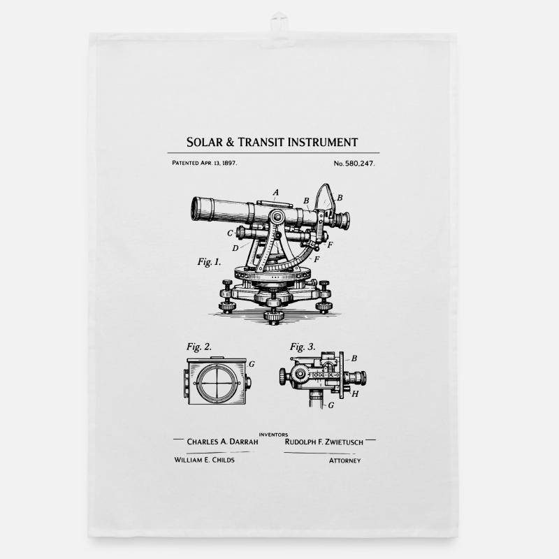 Solar and Transit Instrument Blueprint Organic Geschirrtuch