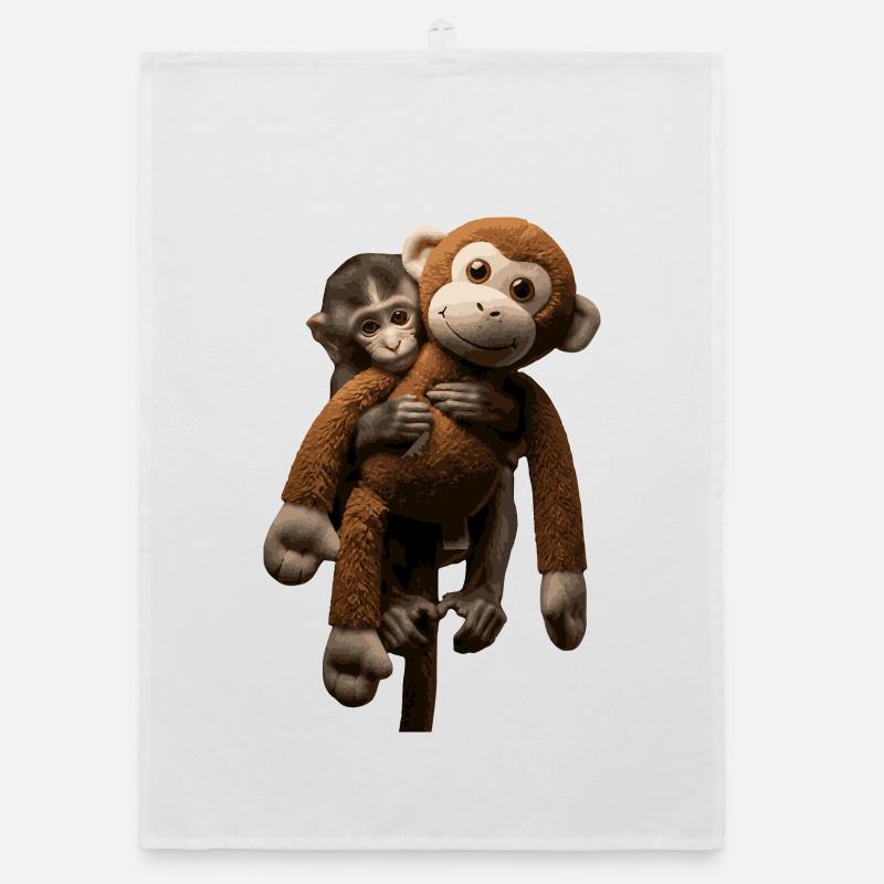Punch der virale Affe mit Stofftier Organic Geschirrtuch