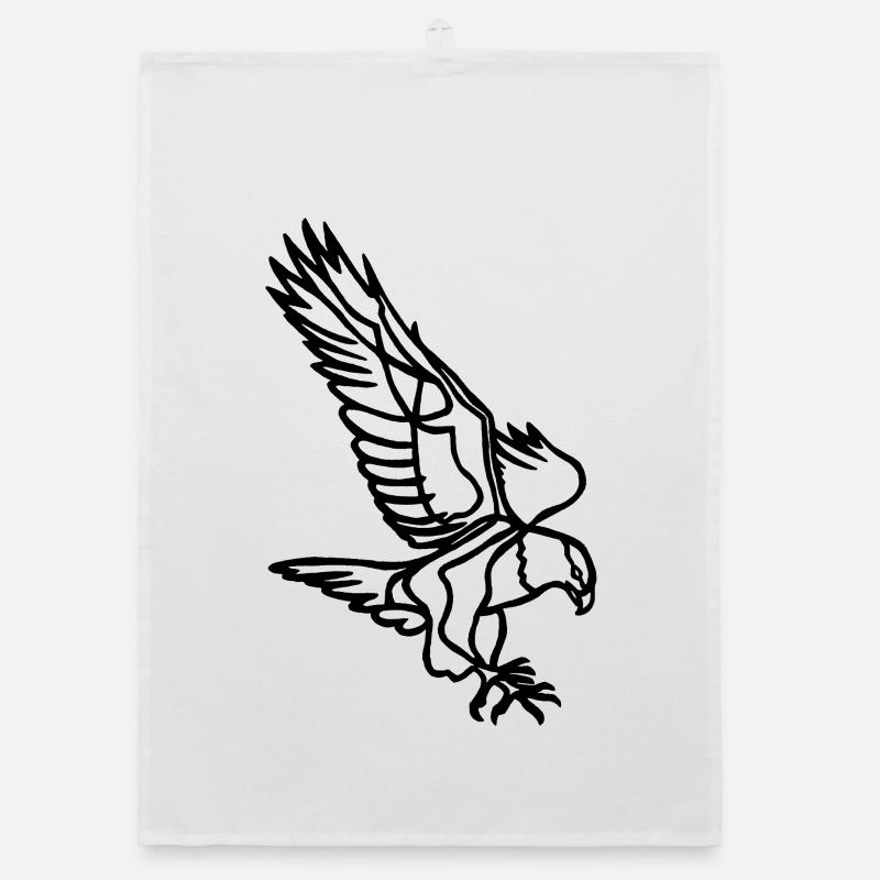 Black Eagle in Flight Organic dish towel