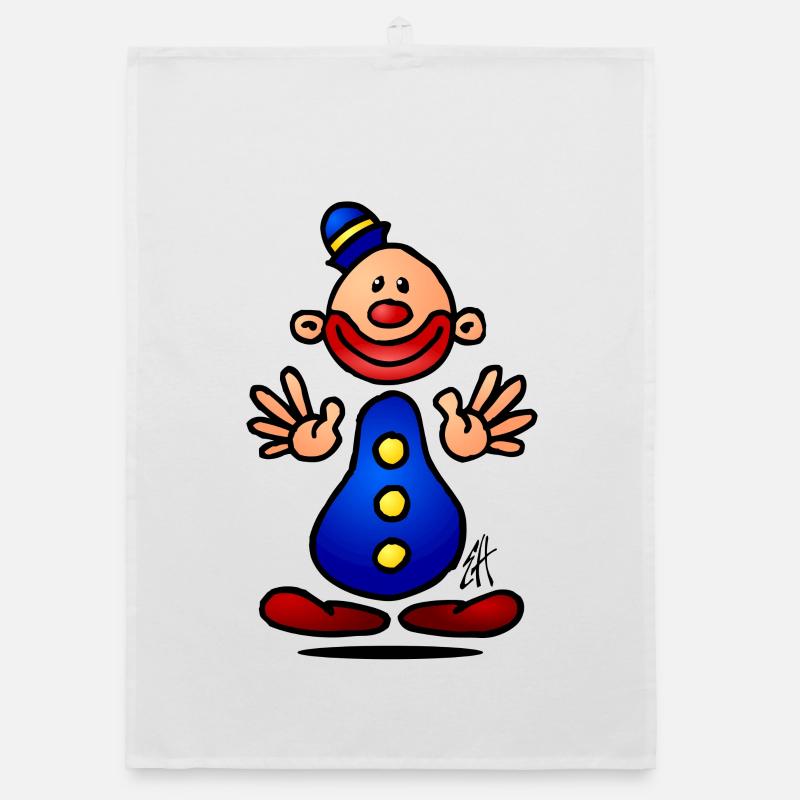 Whimsical Clown Character Design Organic dish towel