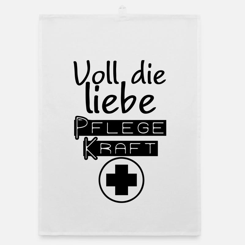 Liebe Pflegekraft Geschenk - Organic Geschirrtuch - Weiß