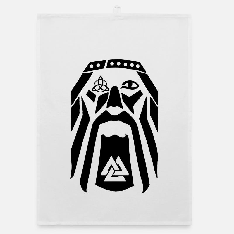 Viking warrior (black) Organic dish towel
