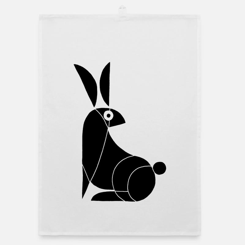 Drôle de lapin noir Torchon bio