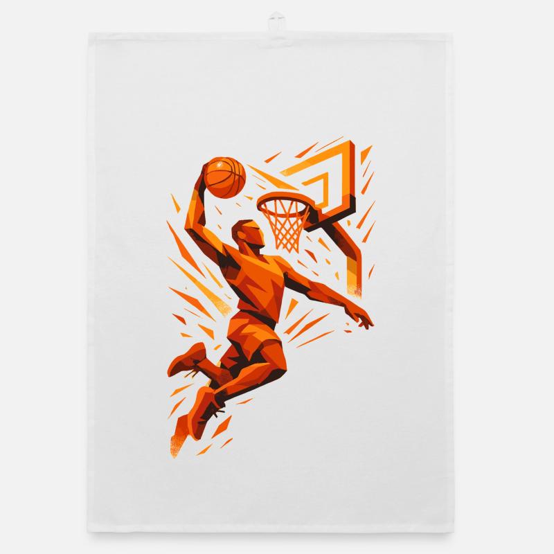 Basketball Slam Dunk Throw Player Dunking Gift Organic dish towel