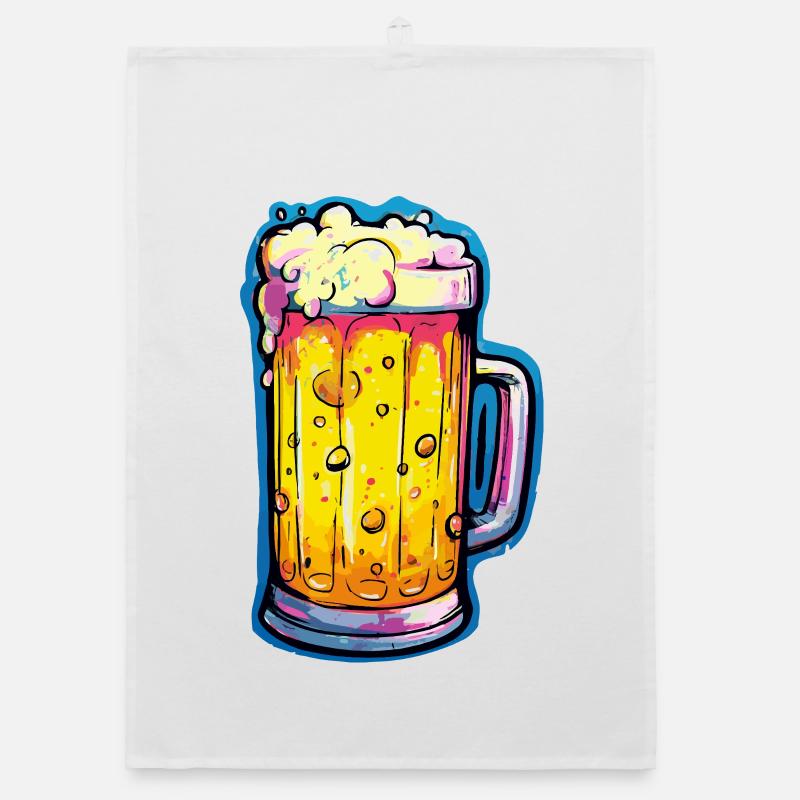 Bier Comic Bierglas Organic Geschirrtuch