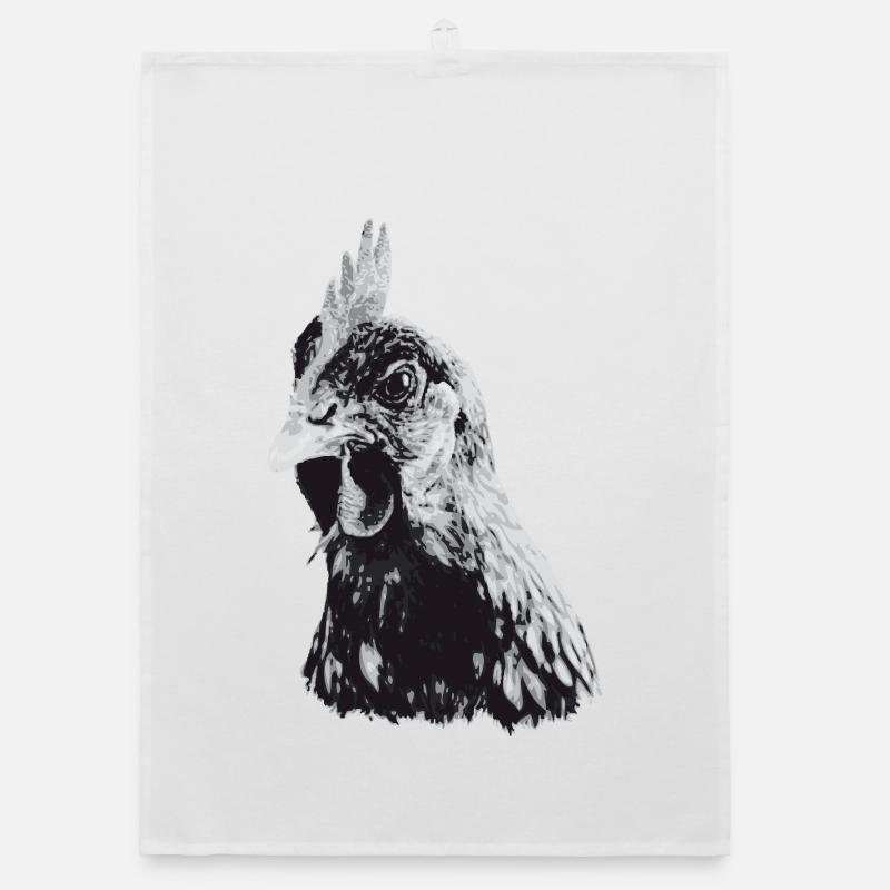 Portrait de poulet expressif Torchon bio