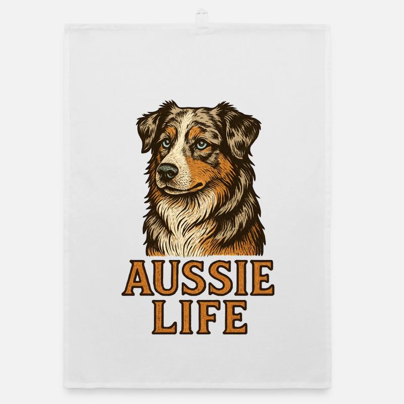 Australian Shepherd Dog - Australian Shepherd Organic dish towel